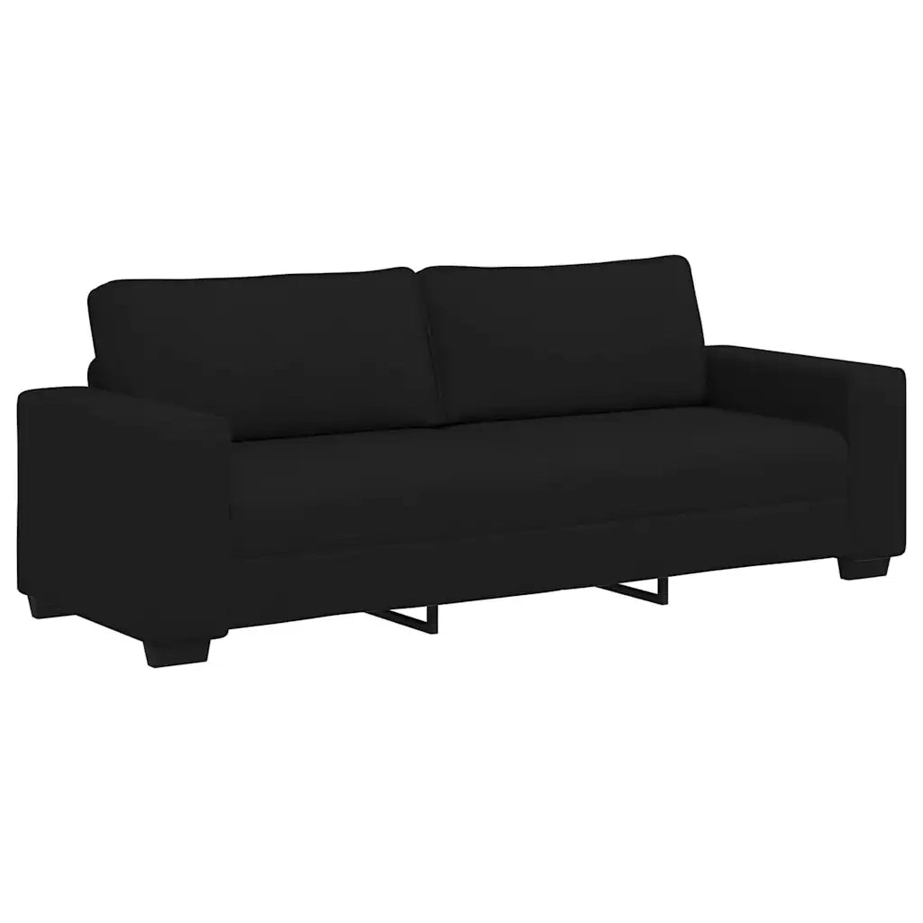 Divano a 3 Posti Nero 220x77x82 cm in Tessuto 4105178