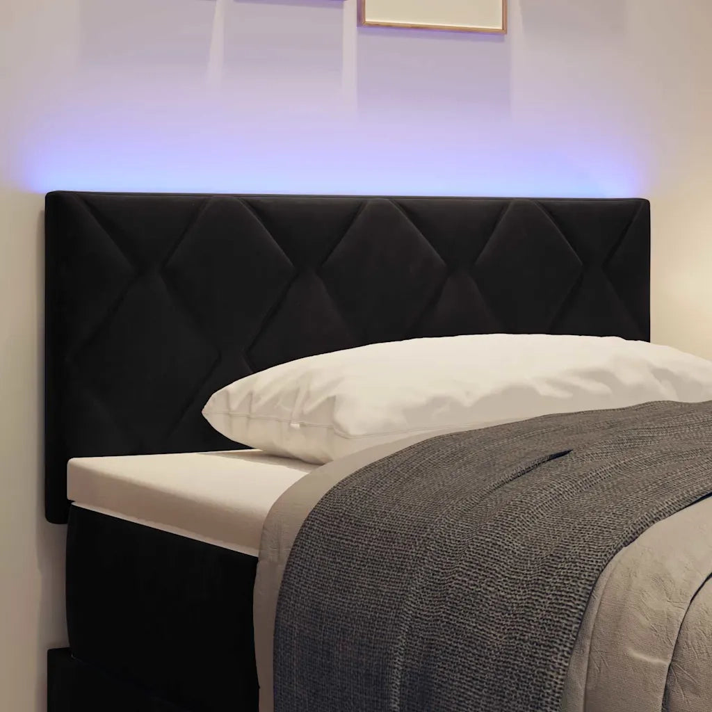 Testiera LED Nero 90 cm Velluto 3338196