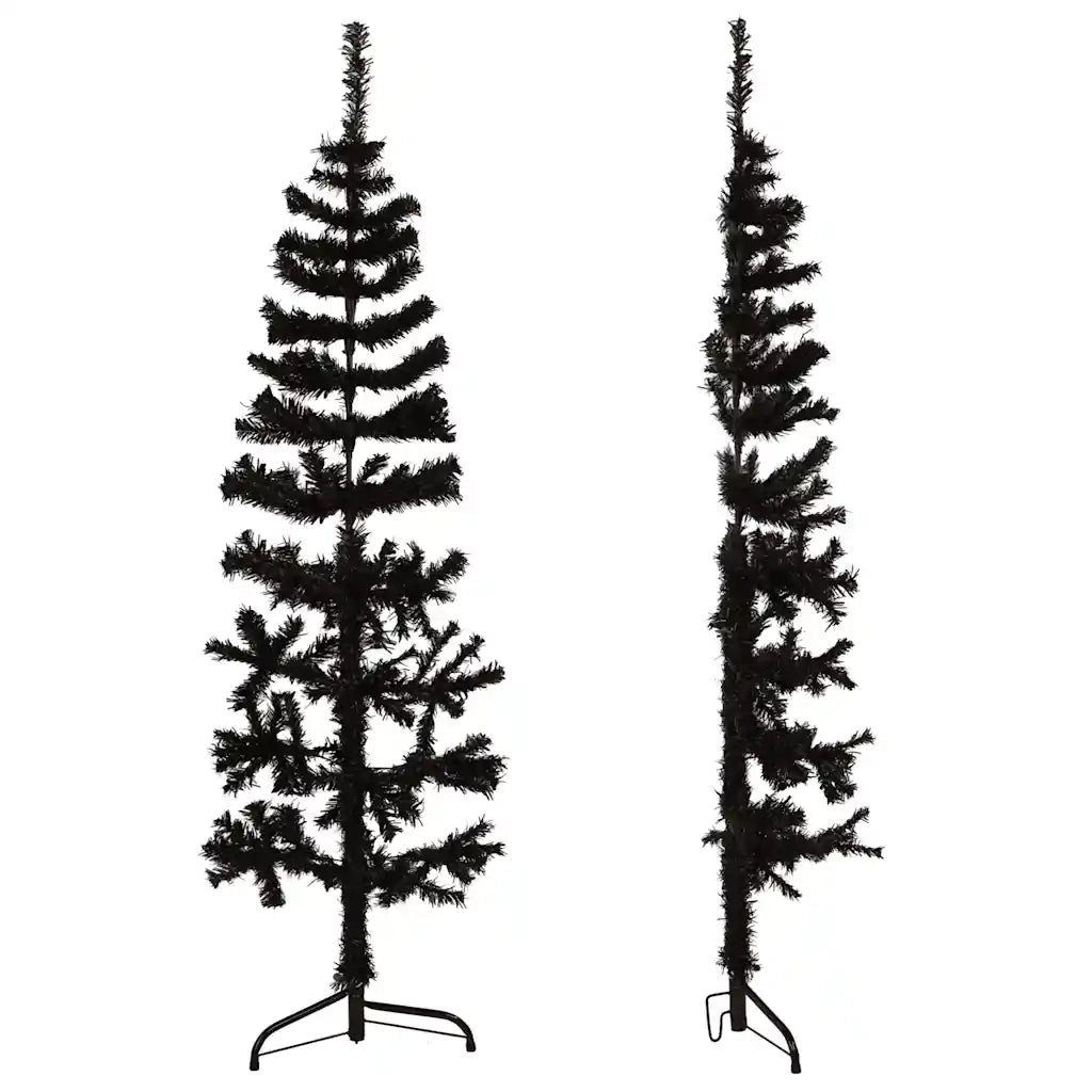Albero Natale | Decorazioni natalizie Artificiale Sottile a Met¨¤ e Supporto Nero 150 cm
