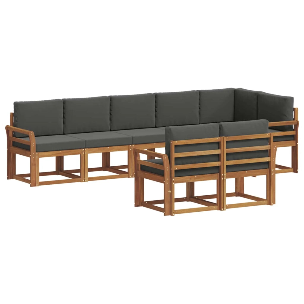 Set di divani da esterno con cuscino 8 pcs Naturale e Antracite 3366570