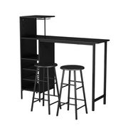 Vicco Set di tavoli da bar Nero 121.5 x 40 cm con 2 sgabelli