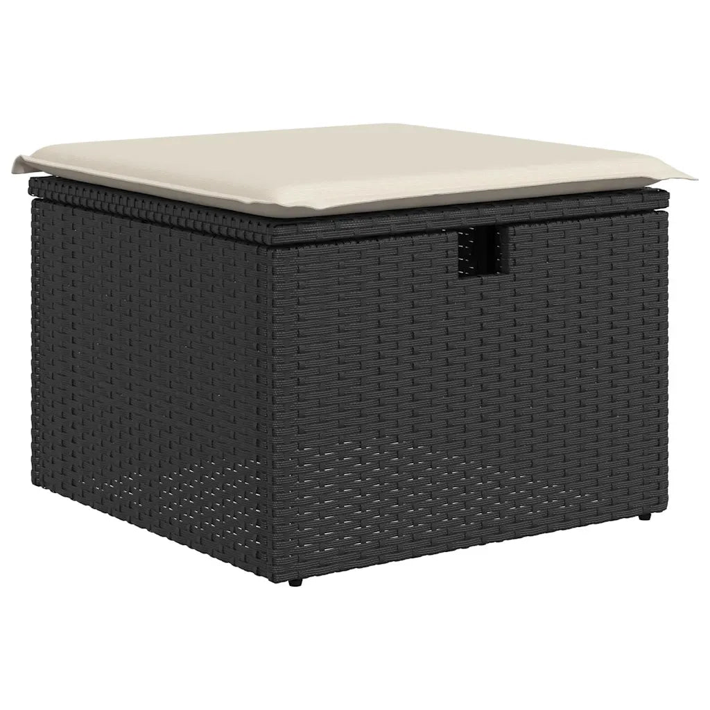Set Divani da Giardino 9 pz con Cuscini Nero in Polyrattan 3327916