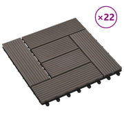 Piastrella per Decking 22 pz Marrone Scuro 30 x 30 cm WPC CFW1192133