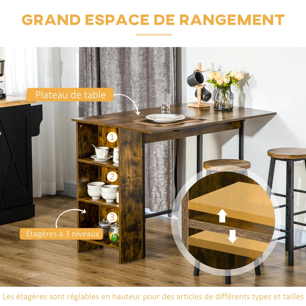 Tavolo da bar allungabile ¨C Minimal ¨C 120x76x91 cm marrone