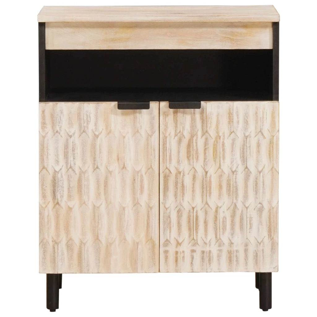 Credenza con porta-Buffet-Armadio da cucina Finitura Bianco Lavato 60 x 33,5 x 75 cm 233118