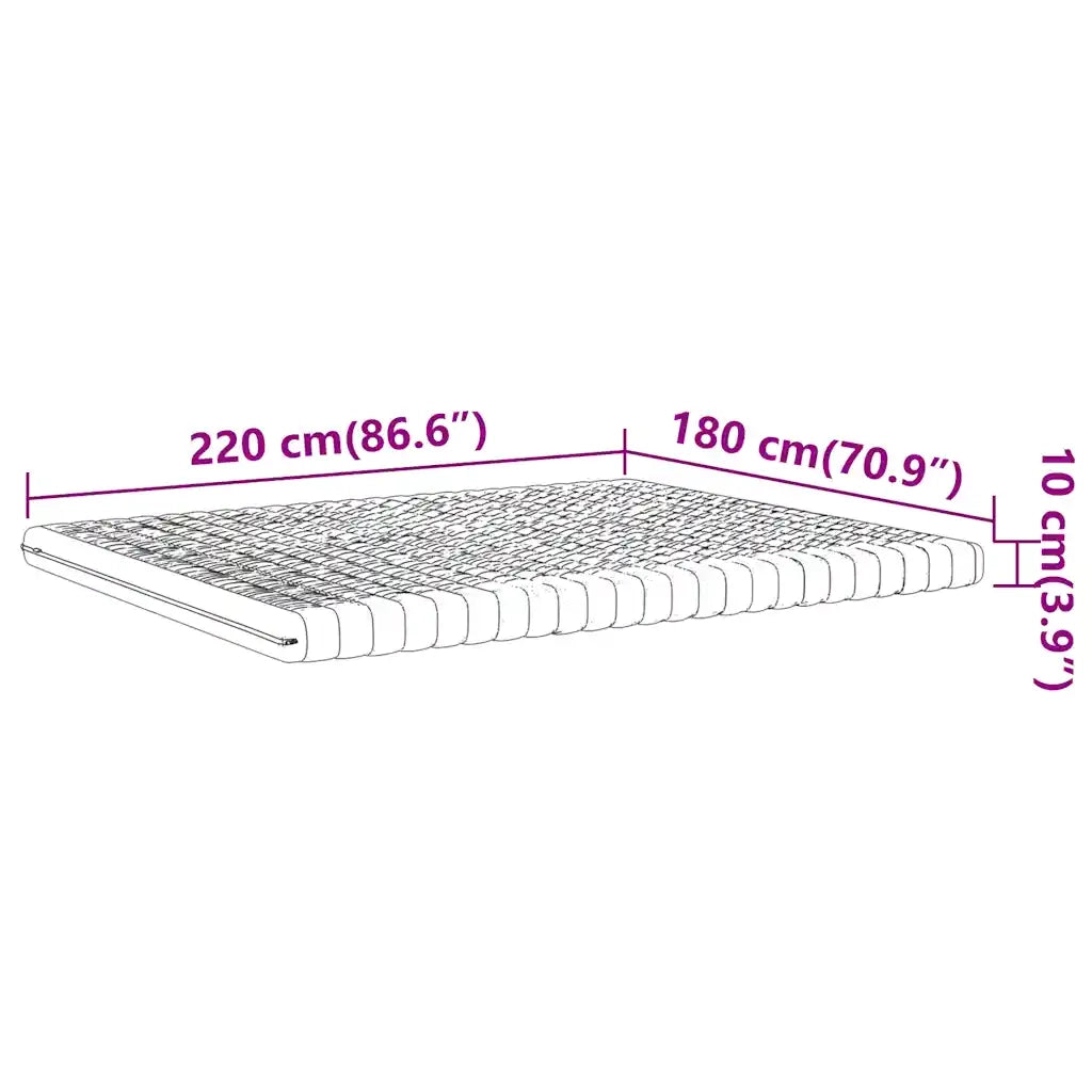 Materasso in Schiuma Bianco 180x220 cm 7 Zone Durezza 20 ILD