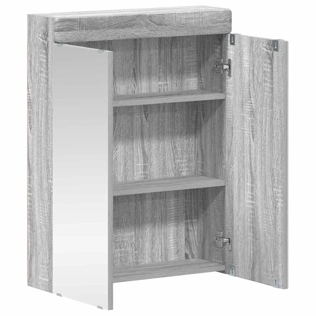 Mobiletto per specchio da Bagno | Armadio da bagno con porta TULUM Grigio Sonoma