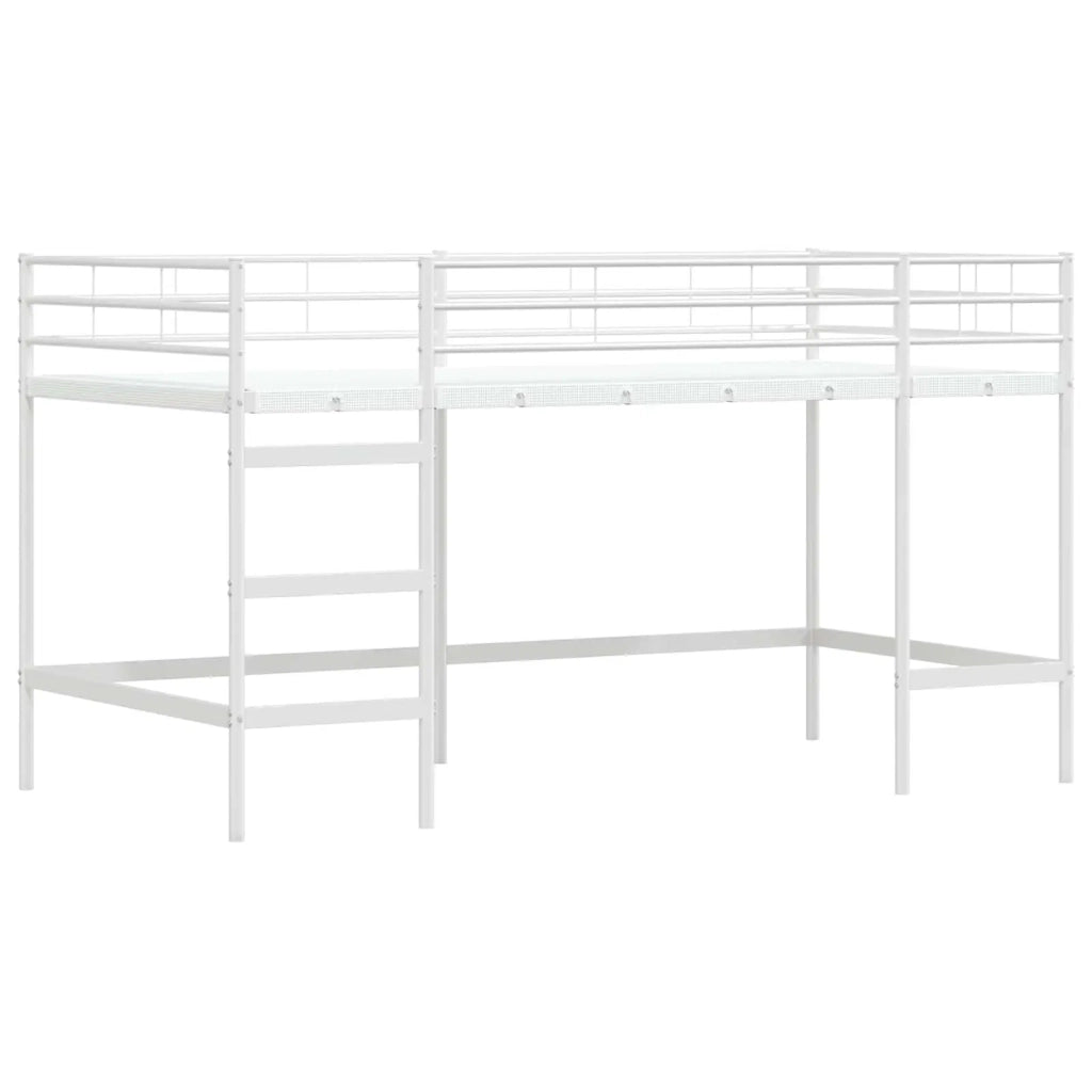 Struttura del Letto Loft per Bambini con Tendine Bianco e Nero