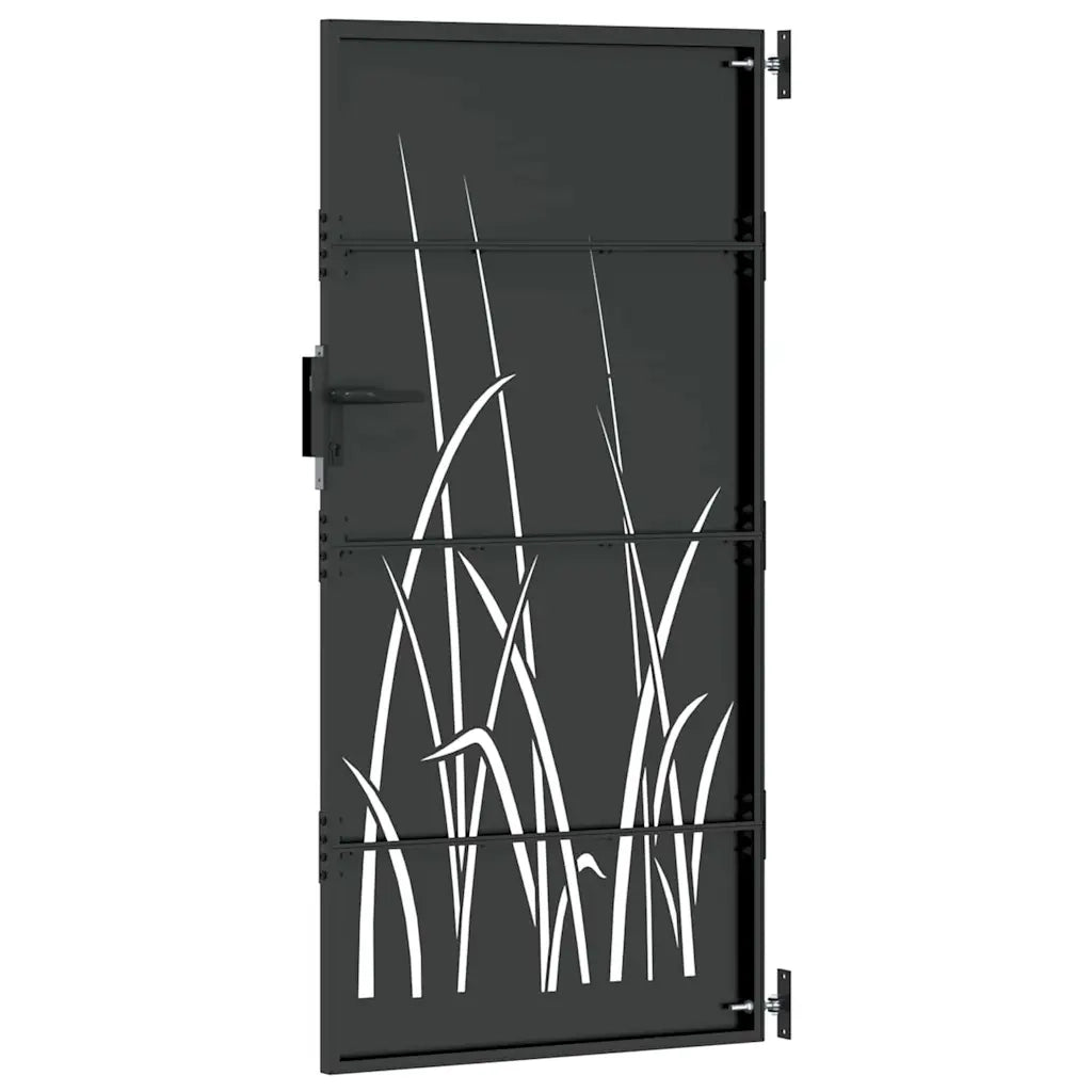Cancello da giardino con blocco Nero 85 x 175 cm 42015867