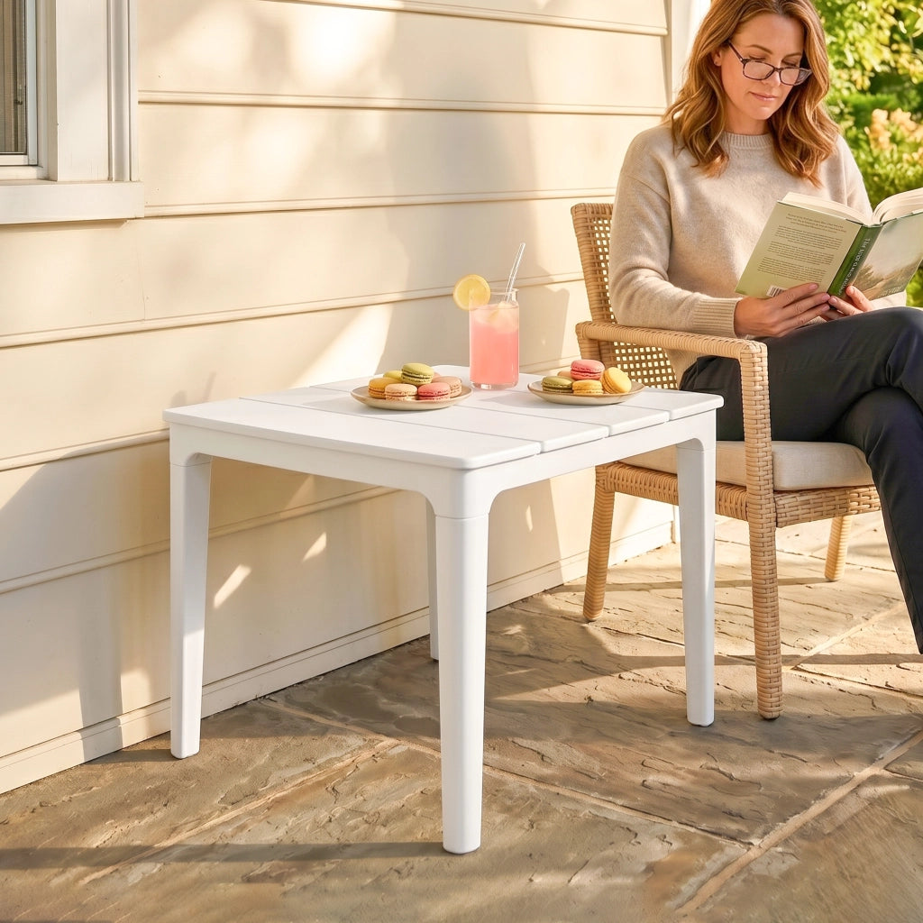 Tavolino da giardino rettangolare ¨C Xylo ¨C Plastica bianco crema 70x53cm
