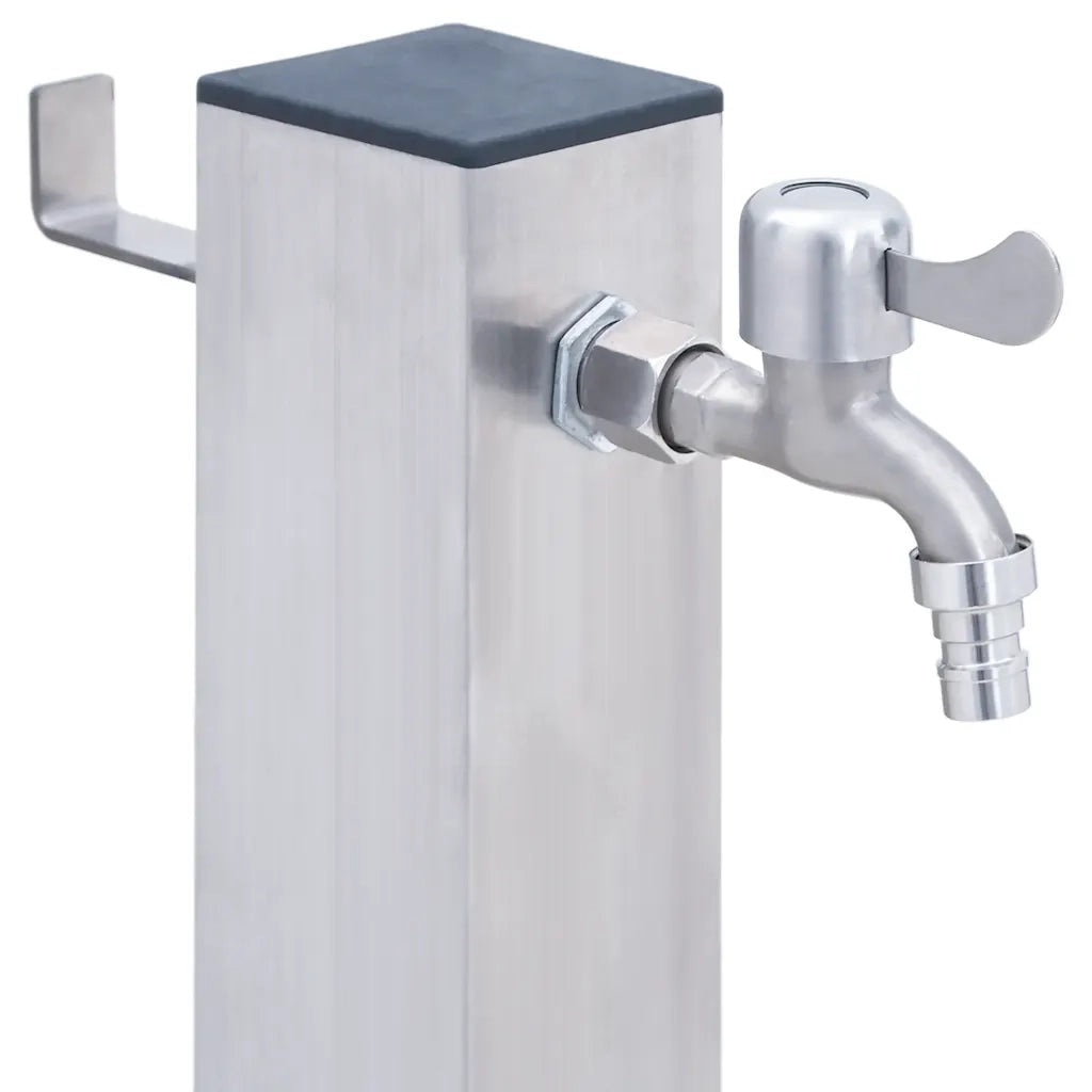 Colonna d'Acqua da Giardino 100 cm Acciaio Inox Quadrato CFW8392438