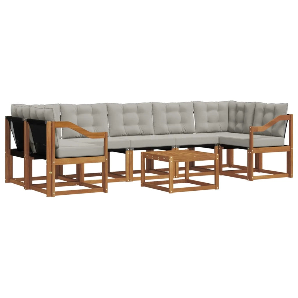 Set di divani da esterno 8 pcs Grigio Naturale e Chiaro 3368506