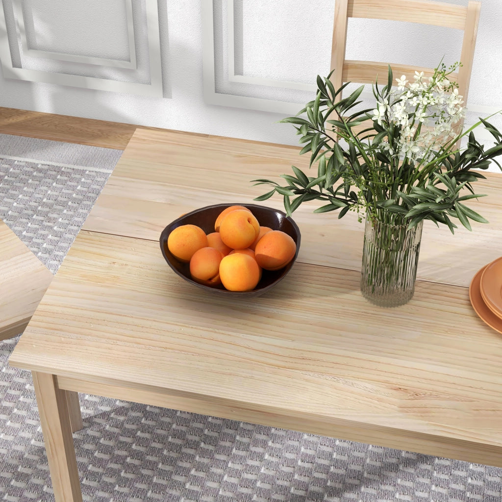 Set tavolo da pranzo con sedie ¨C Minimal ¨C legno massello naturale 118x73x75 cm