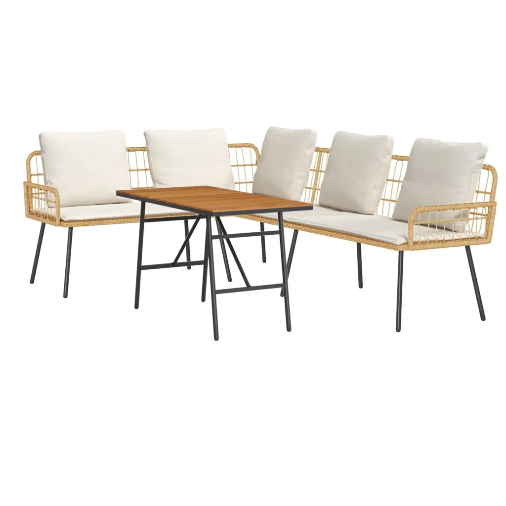 Set Divano da Giardino 2 pz-Sofa da Giardino-Divanetto da esterno Beige polyrattan