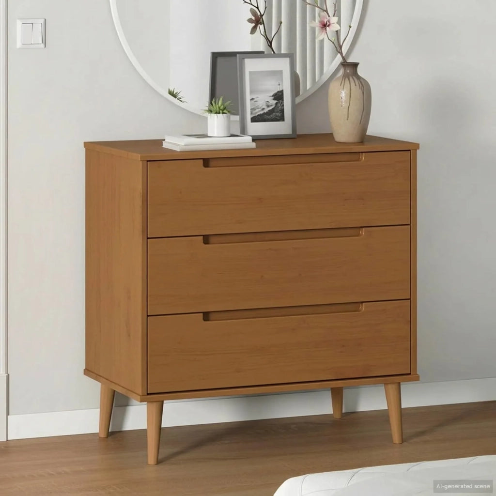 Cassettiera MOLDE Caramello 80 x 40 x 80 cm 42020936