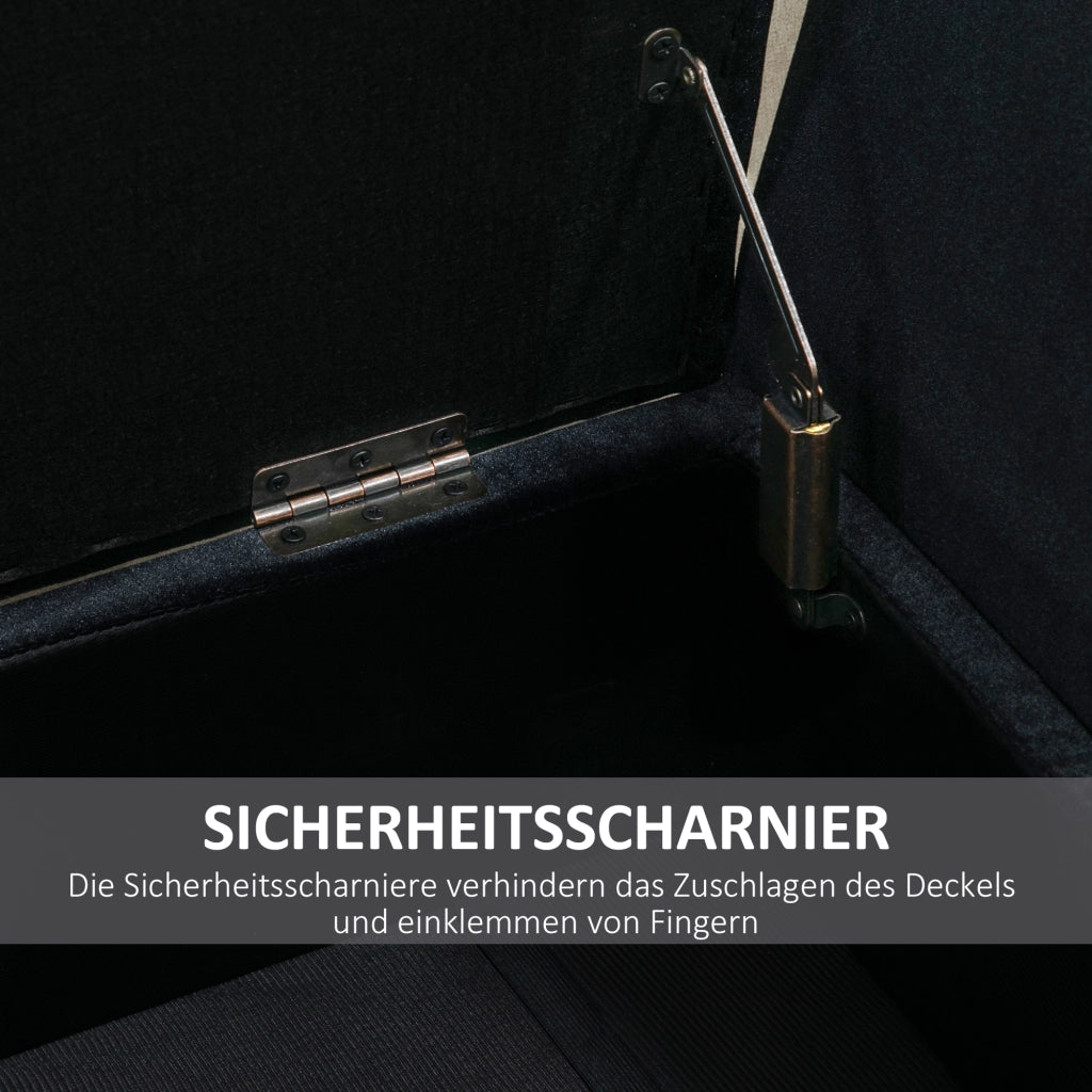 Divano imbottito con braccioli e contenitore ¨C Minimal ¨C Velluto nero 107x42x65 cm