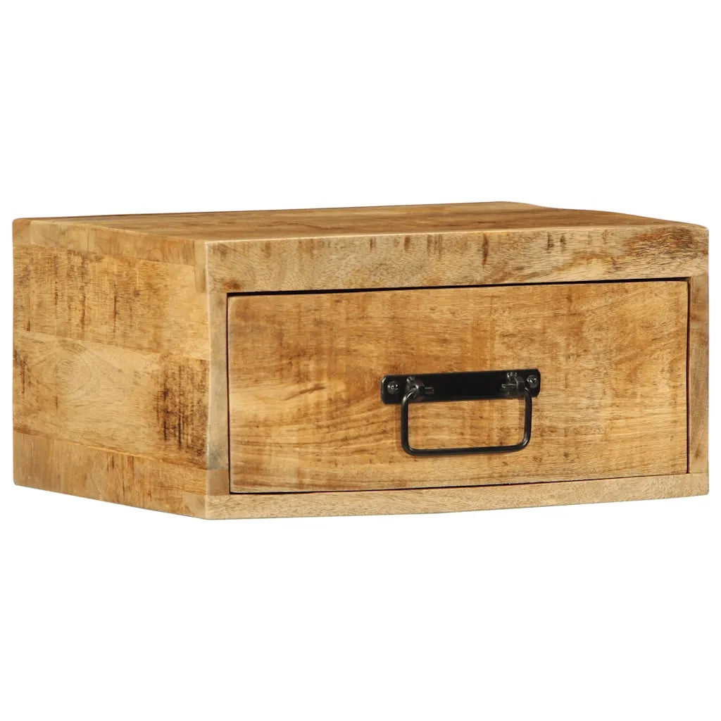 Comodino a Parete in Legno Grezzo Massello di Mango 4017452