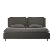 BS COM Letto contenitore imbottito 180x190 microfibra grigio
