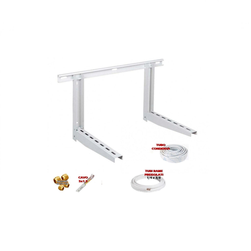 kit installazione condizionatore climatizzatore 5 m tubo rame 1/4"e 3/8" Staffe