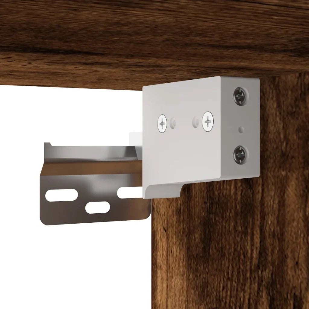 Comodini a Parete con luci LED 2 pz Rovere Fumo 3307970
