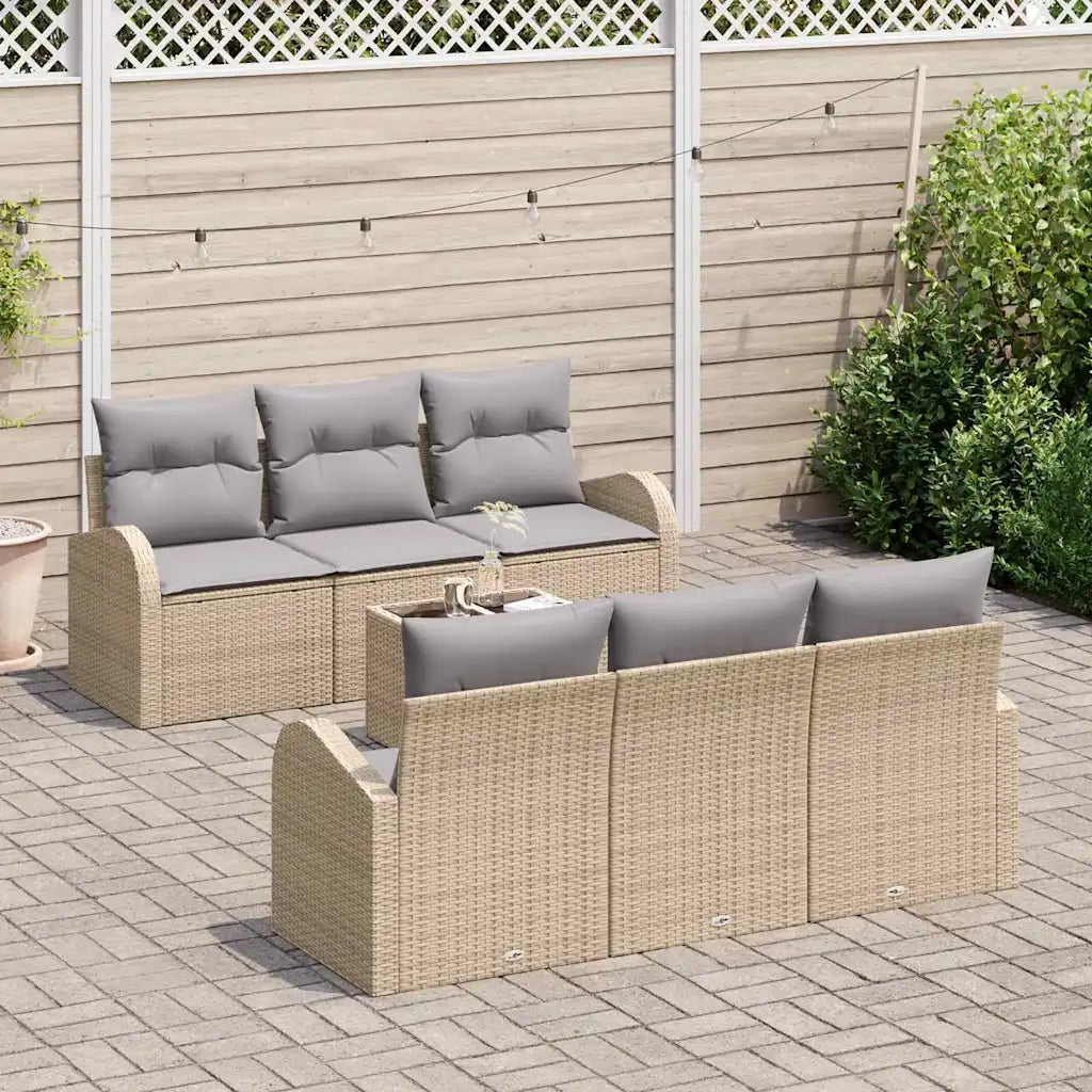 Set Divano da Giardino Beige 55 x 55 x 37 cm polyrattan 3345930