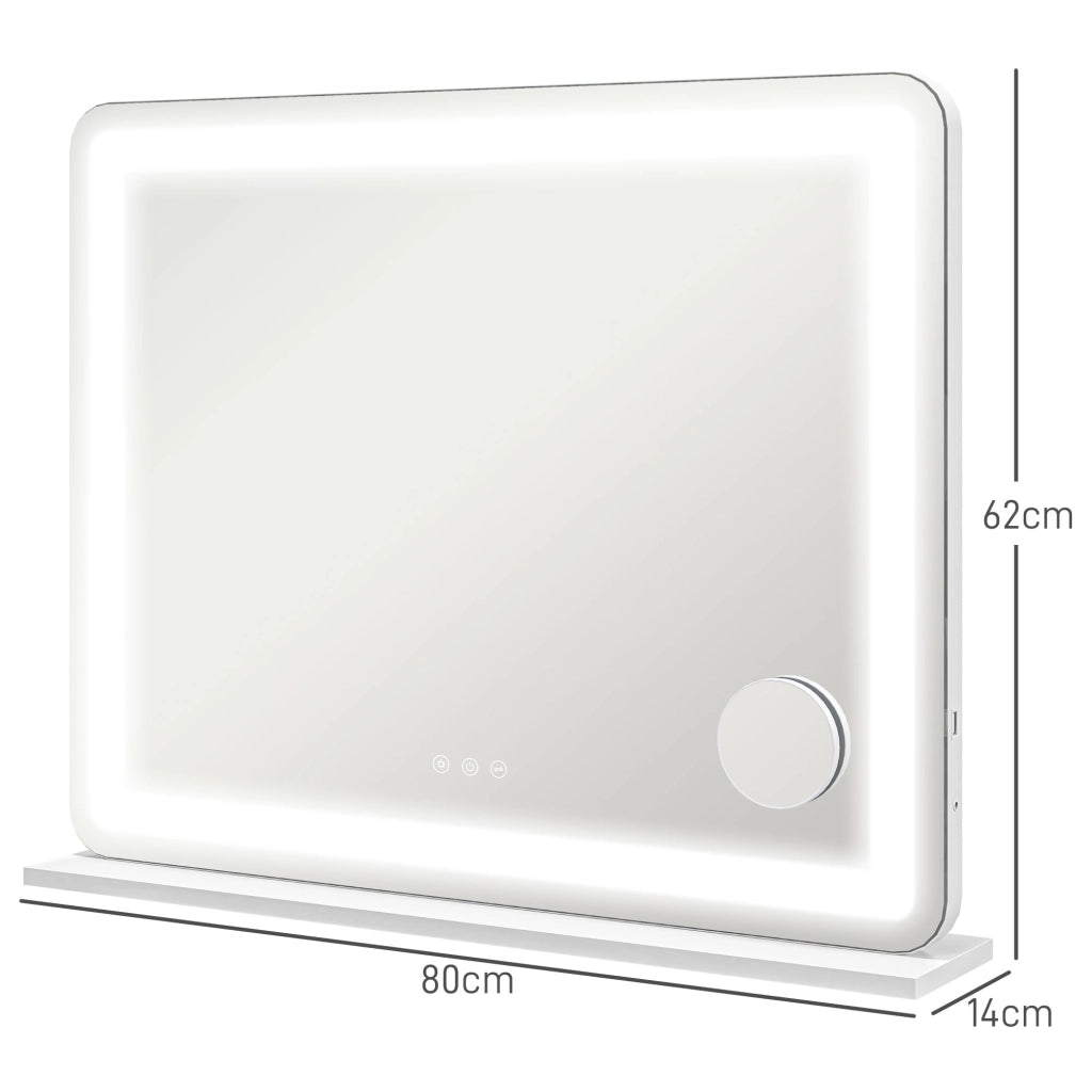 Specchio da Bagno con LED 3 Modalit¨¤ Illuminazione ¨C Minimal ¨C 80x62 cm