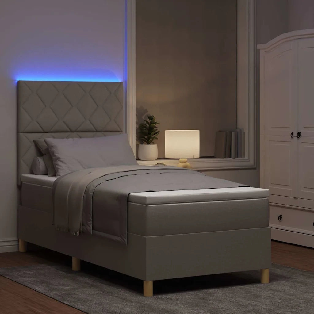 Letto a Sorgente LED con materasso Talpa 90 x 200 cm Tessuto 3343149