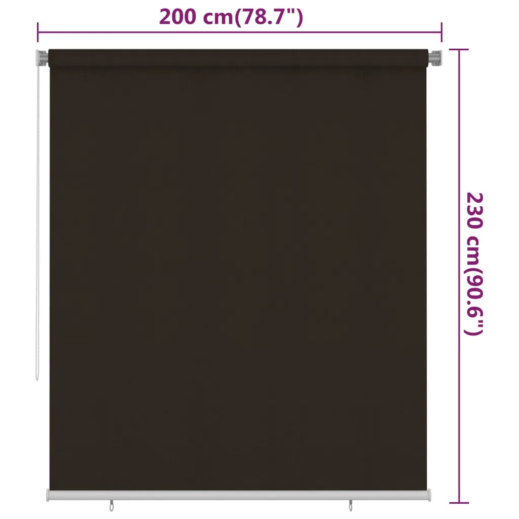 Tenda a Rullo per Esterni 205(L)x230(A) cm Marrone HDPE 312985