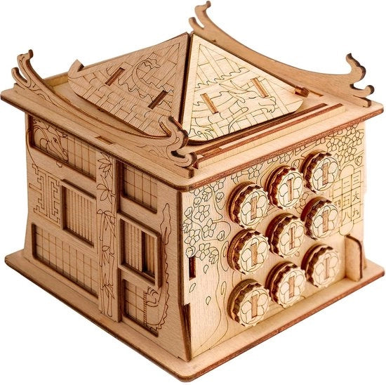 Box da enigma in legno per adulti e bambini - con compartimenti nascosti