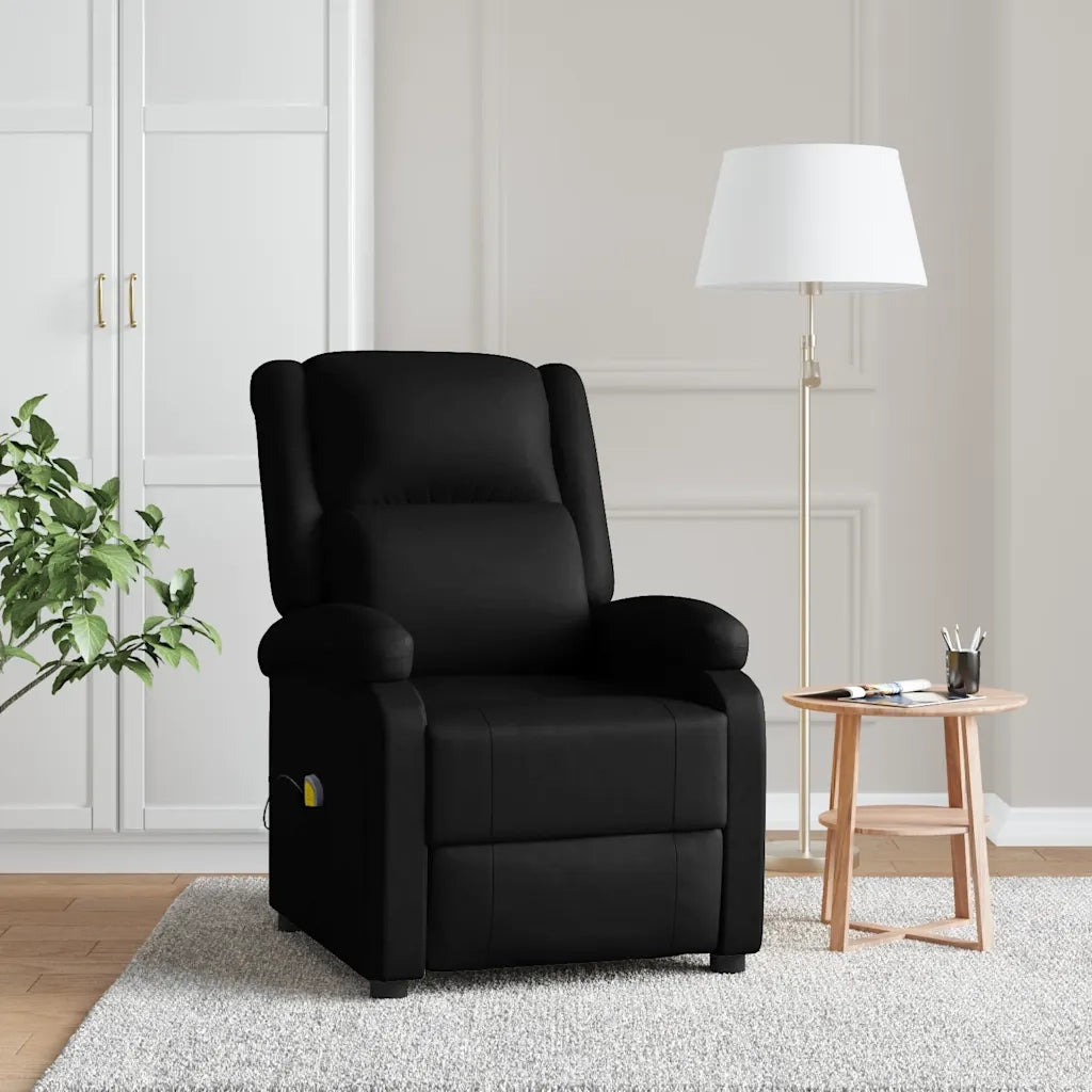 Poltrona Massaggiante Nera in Similpelle 340162