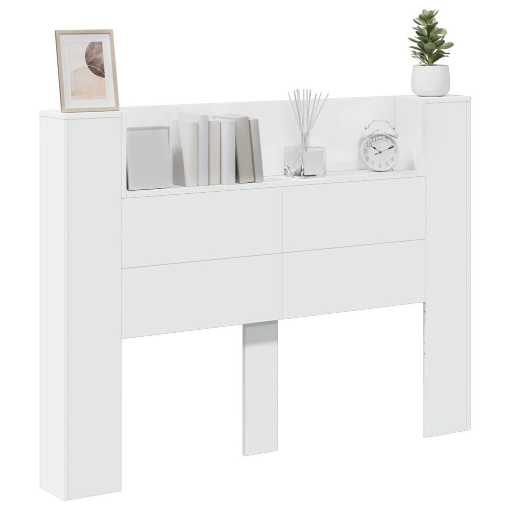 Testiera | Testata con Mobile e LED Bianco 140 x 16,5 x 103,5 cm
