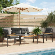 Set Mobili da Esterno 4 pcs Grigio Scuro polyrattan 42025358