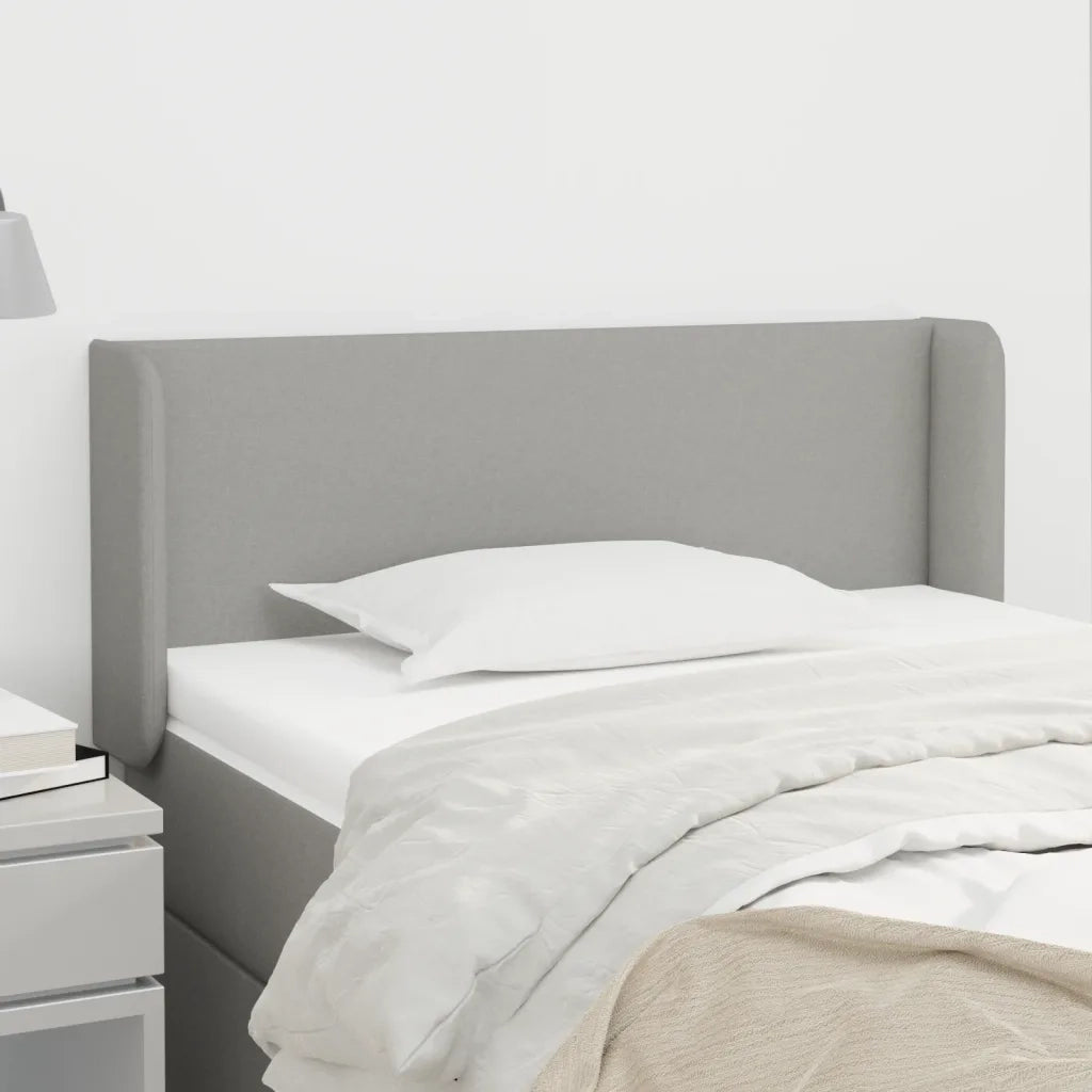 Testiera ad Orecchio-Testata con Orecchie Grigio Chiaro 93x16x78/88 cm in Tessuto 617432
