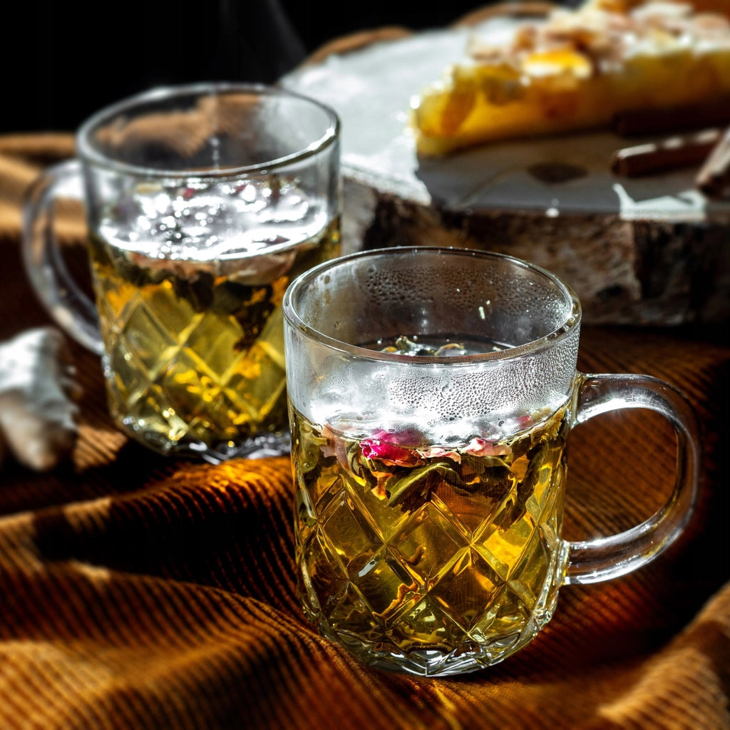 Set di 12 bicchieri da tè e caffè KADAX da 230 ml con manico.