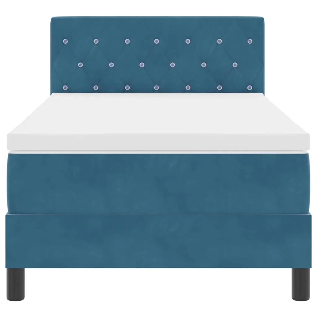 Letto a Sorgente LED con led Blu Scuro 90 x 190 cm Velluto 3342558