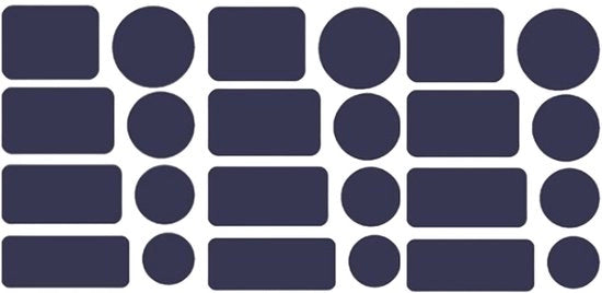 Pannelli di riparazione 24 pezzi - Nylon - Imbottito - Autoadesivo - Forma rotonda/rettangolare - Alta qualità - Pannelli di ricambio per abbigliamento