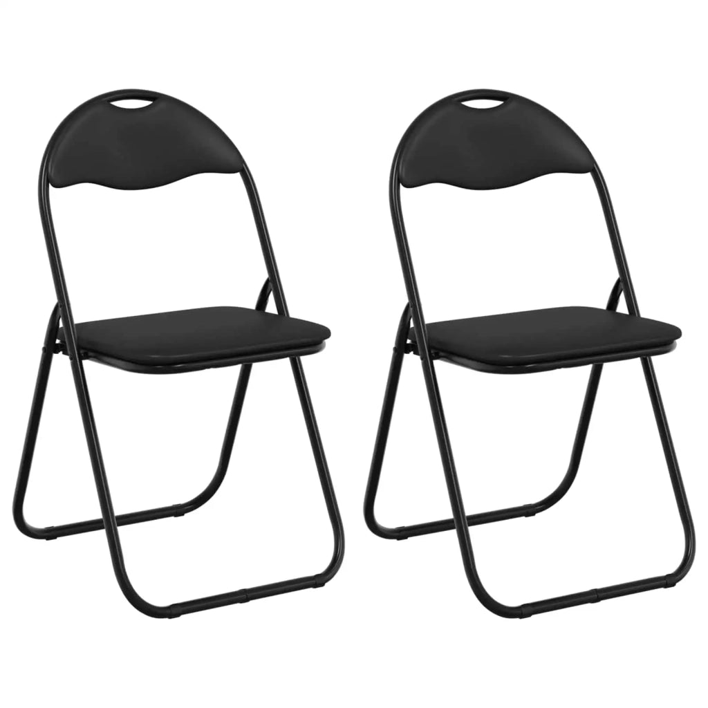 Sedia pieghevole 2 pcs Nero 48 x 43,5 x 81 cm Pelle Sintetica 42029048