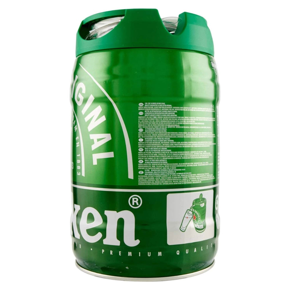Birra heineken draught keg 2 fusti con erogatore da 5 litri