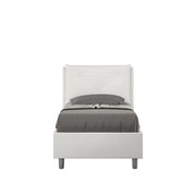 BS COM Letto singolo senza rete imbottito 80x200 similpelle bianco