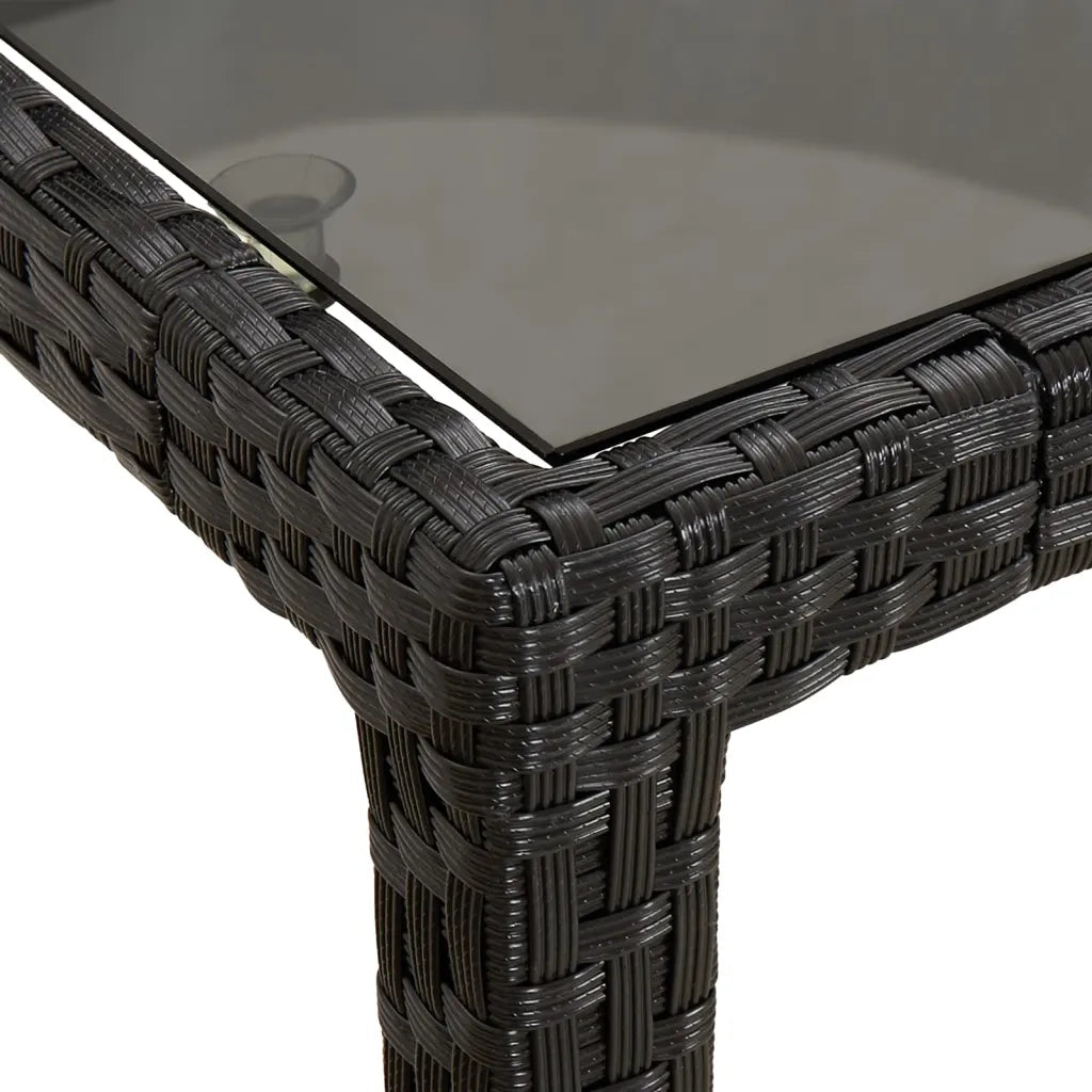 Set da Pranzo da Giardino 9 pz con Cuscini Nero in Polyrattan 3187330
