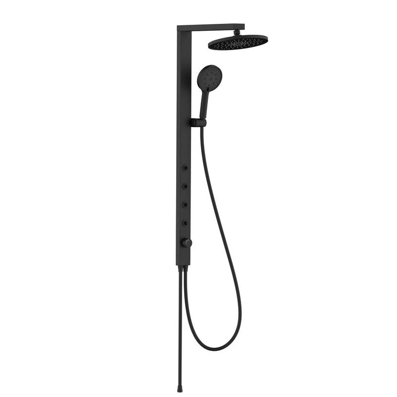Colonna doccia 3 getti con deviatore 3 vie bodyjets nero Aquasanit - serie Phuket