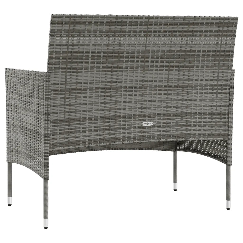 Set Divani da Giardino 16 pz con Cuscini in Polyrattan Grigio 3095960