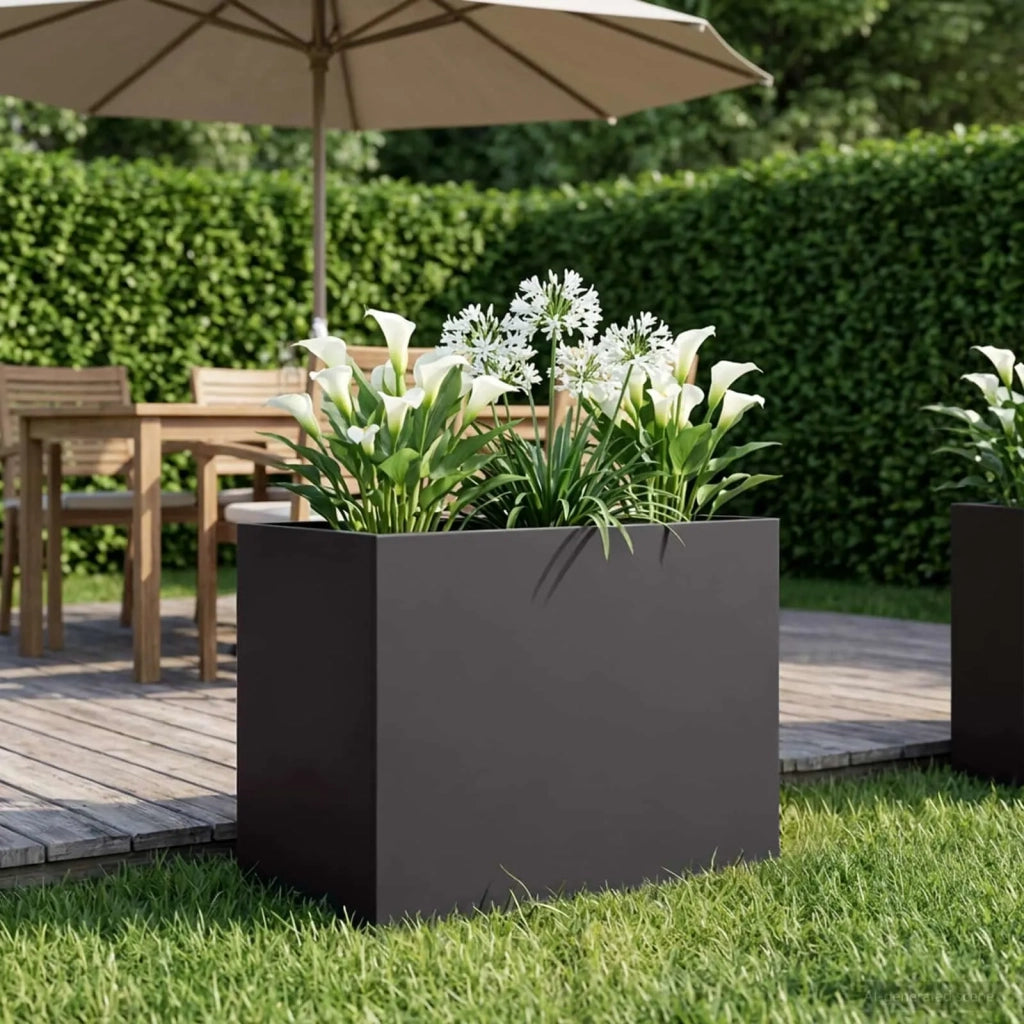 Vaso da giardino Nero 50 x 40 x 50 cm Acciaio laminato a freddo 8005652