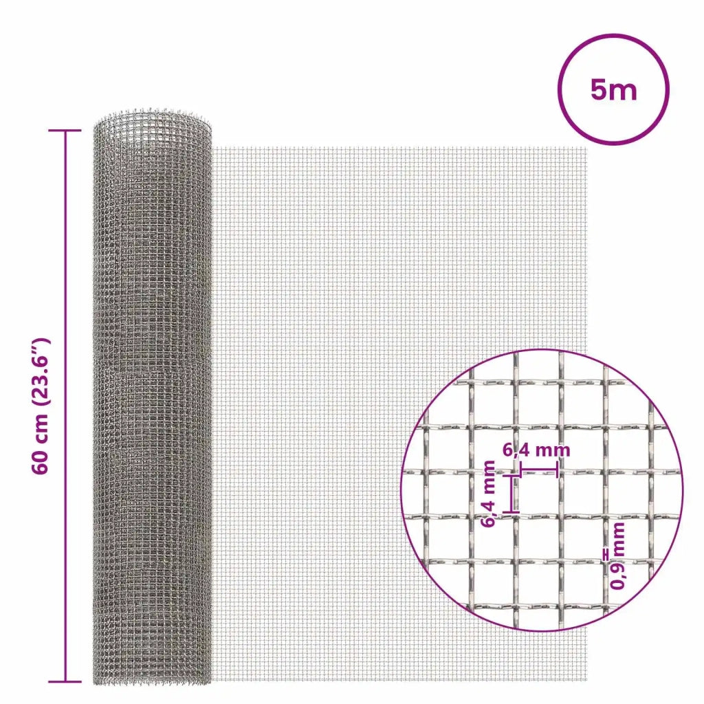 Rete per schermatura 60 x 500 cm 3 Mesh Argento 42039633