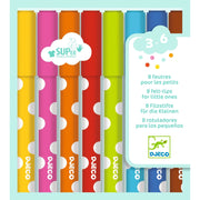 Pennarelli super lavabili, 8 colori, Djeco Eta 3-6 anni