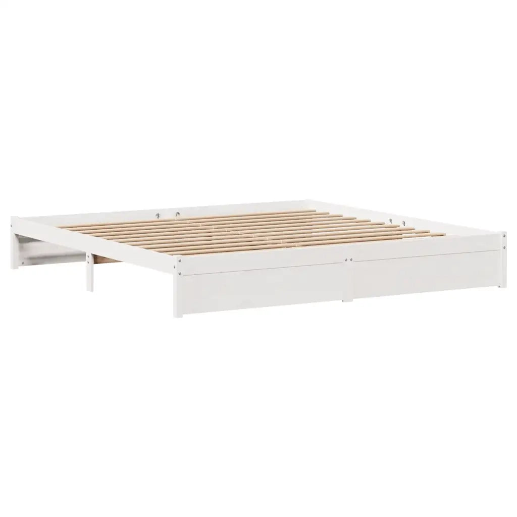 Letto senza Materasso-Struttura Letto Bianco 180x200 cm Legno Massello di Pino 560893