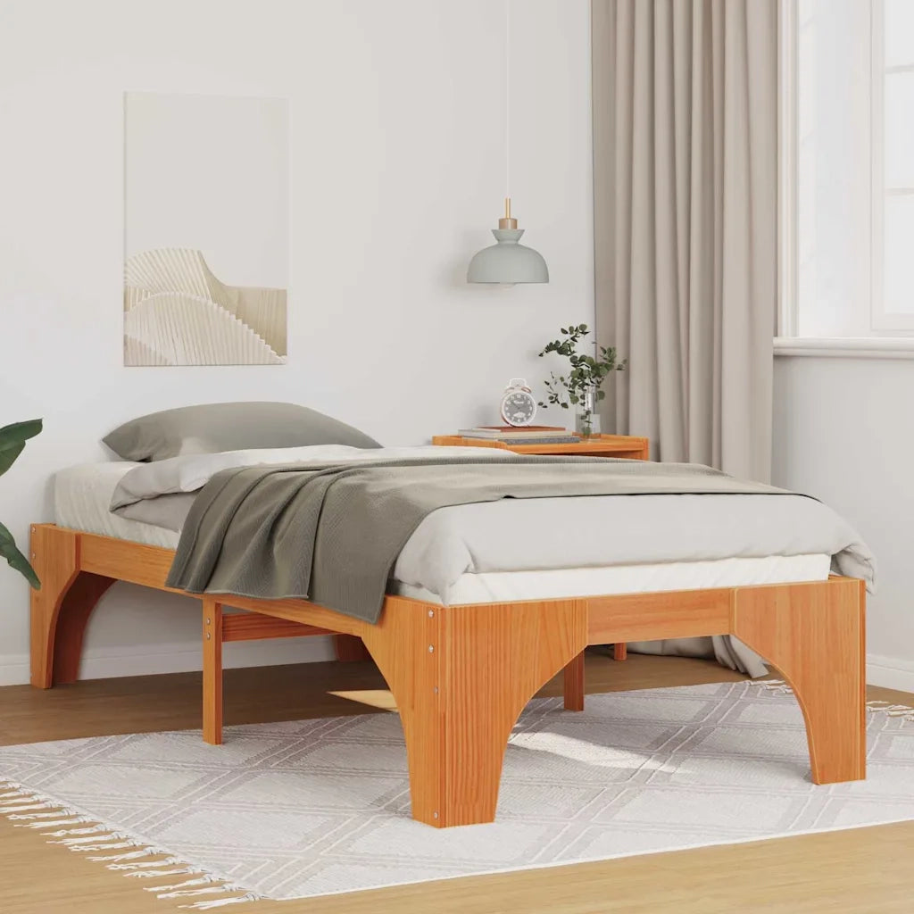 Letto singolo | Letto per adulti | Struttura del letto Marrone 90 x 200 cm Pino massello