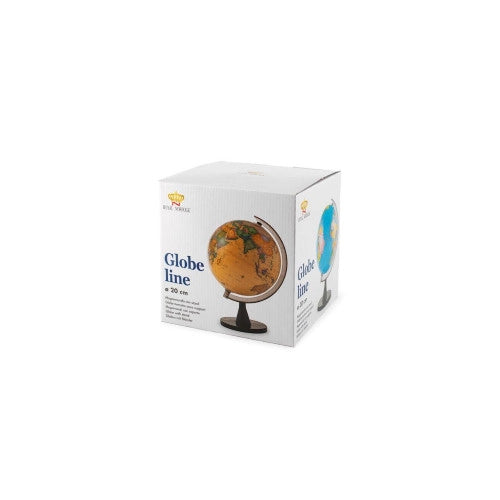 Globo mappamondo girevole con base in plastica decorato sfondo sabbia cm 20.