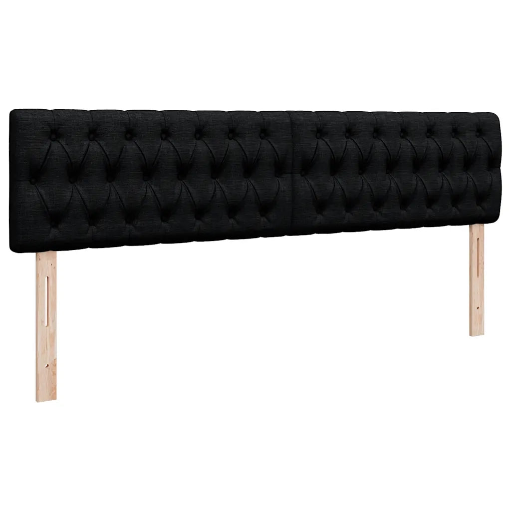 Struttura Letto Pouf con Materasso Nero 160x200 cm in Tessuto 3312404