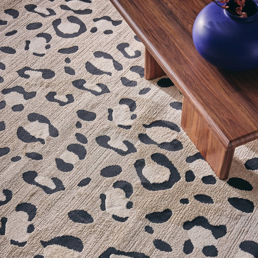 Tappeto interno motivo leopardo beige